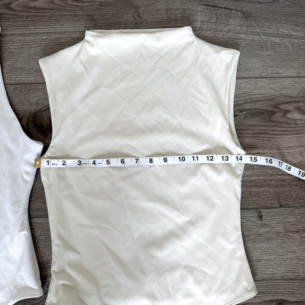 Set of 2 Cream and White Size Small Bodysuits from Open Edit and Bp - Picture 10 of 12